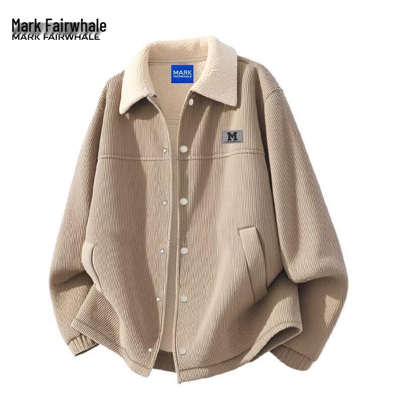 MARK FAIRWHALE Men s Retro Corduroy Fleece Lined Jacket L