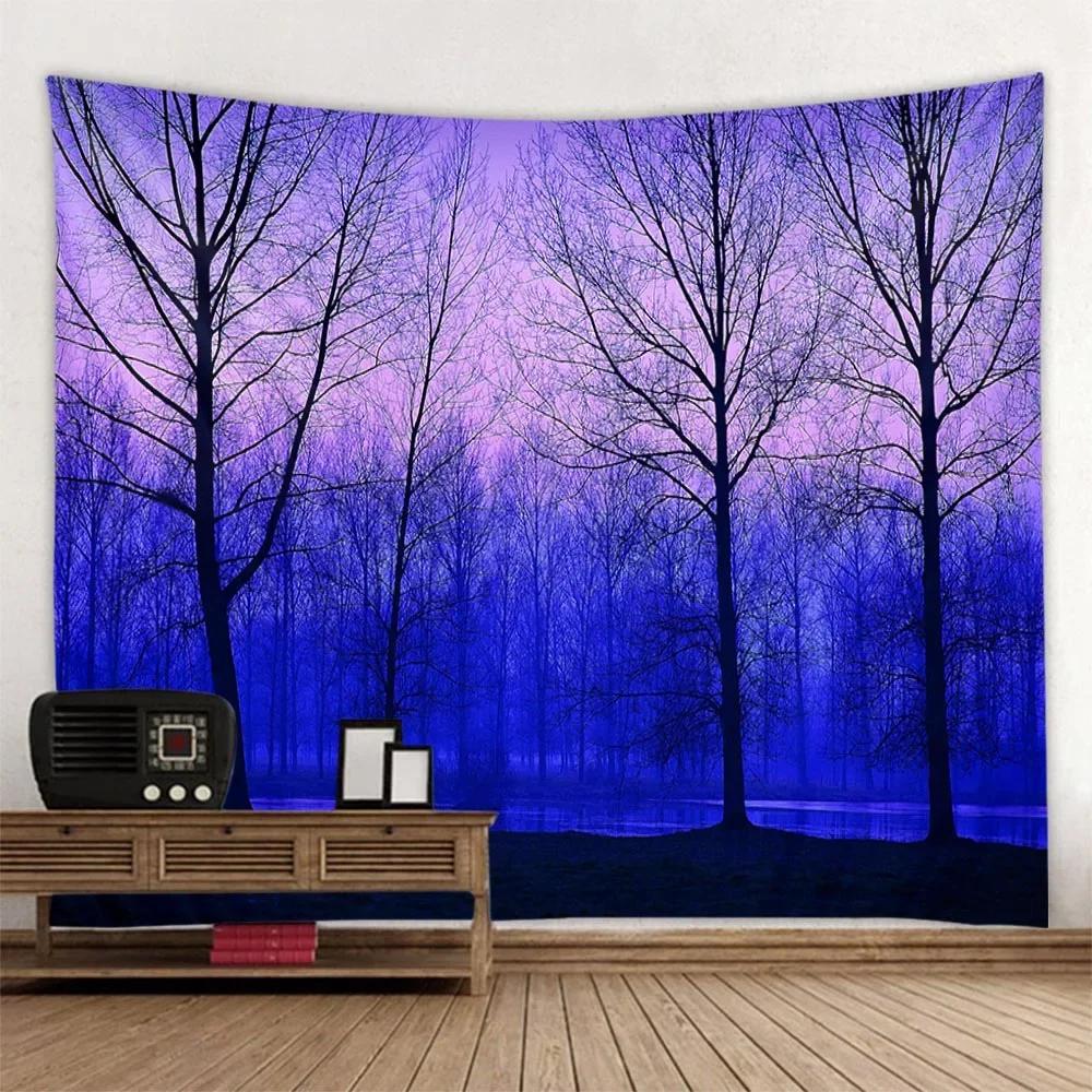 Sea Starry Sky Tapestry Wall Hanging Aurora Home Decoration Background Cloth Bedroom Living Room Dormitory Hanging Paintings