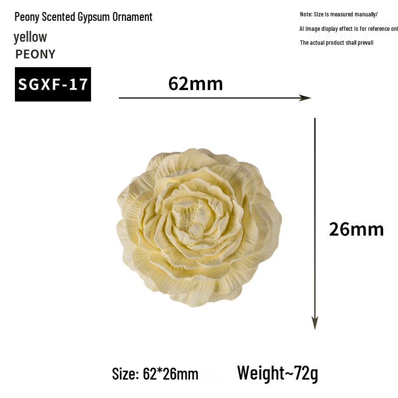 Аромадиффузор Lexin с ароматом пиона: Креативное имитационное украшение Peony Aroma Gypsum Ornament жёлтый