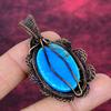 Tibetan Turquoise Gemstone Pendant Flower Pendant Copper Wire Wrapped Jewelry