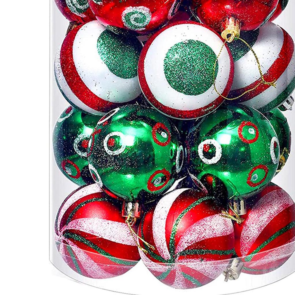 30PCS Xmas Balls Ornaments 2.4 Inch Plastic Multi Color Xmas Tree Hanging Balls for Holiday