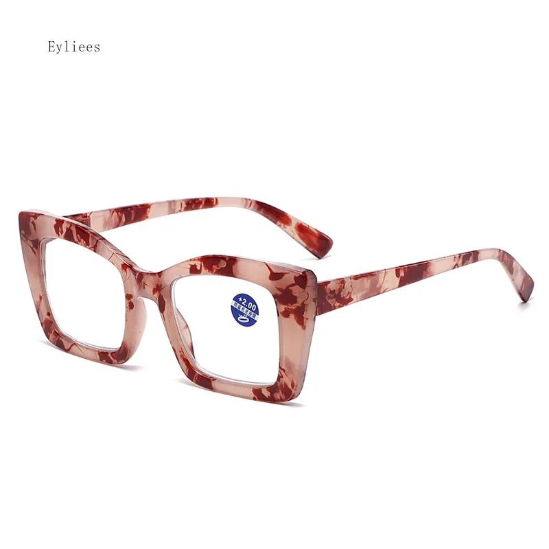 Fashion Reading Glasses Women Prescription Oversized Square Large Optical Lens Female Eyeglasses Trendy Eyewear Lady 0 to + 4.0