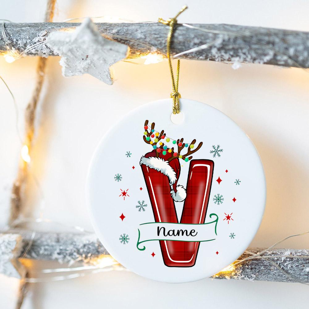 Custom Name Christmas Family Party Ceramic Ornament Personalized Christmas Ornament Xmas Gift Drop Ornaments Decor