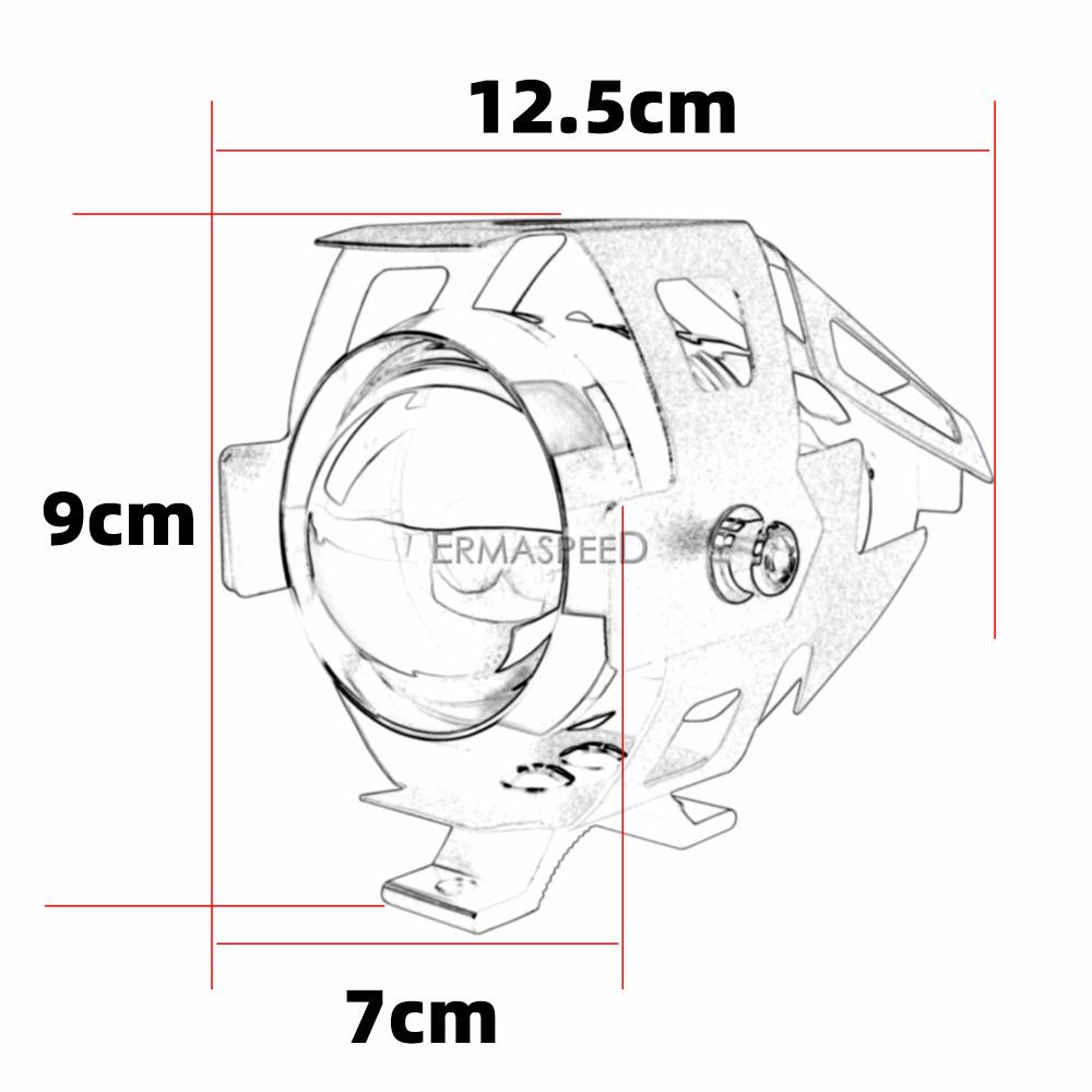 Waterproof Motorcycle Headlight 3000LM 125W Led Fog Light Spotlight with Switch Motorbike E-Bike Scooter Car Work Light