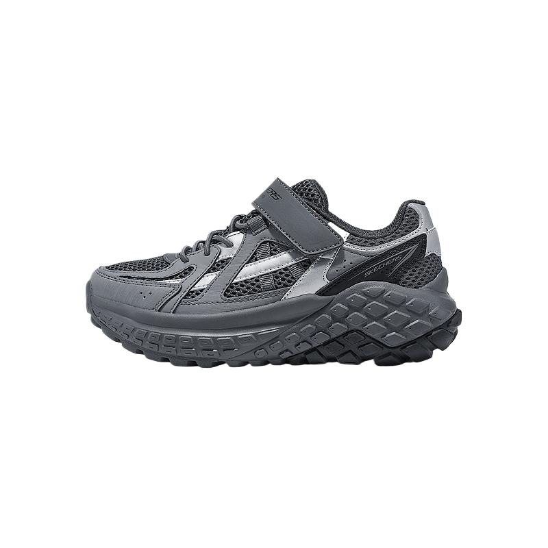 Skechers Kids Boys Classic Fashion Versatile Comfortable Shock Absorbing Breathable Support Low Top Casual Shoes Kids sneaker Charcoal 405334L-CHAR 27.5