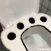 Plush Bear Paw Toilet Seat Cover Adhesive Cushion Home Bathroom Use Soft Comfortable