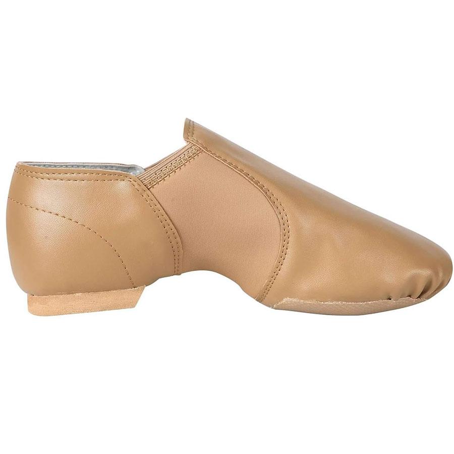 Women and Men's Dance Shoes Unisex Sheep Leather Upper Slip-on Jazz Shoe (Brown)