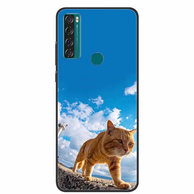 For TCL 20 SE Case Luxury Silicone TPU Soft Cover Phone Case For TCL 20 SE T671H Cartoon Funda Colourful Capa Shockproof Coque