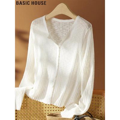 Basic House Women's Ice Silk Knit Sun Protection Cardigan