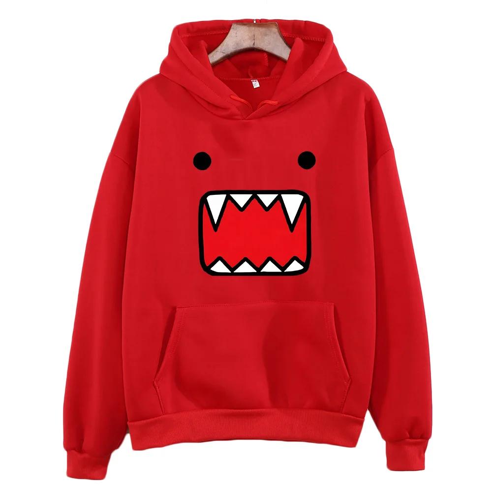 Domo Kun Print Sweatshirts Japanese Anime Clothing Graphic Hoodies Female/male Prevalent Sudaderas Autumn Winter Fleece Pullover