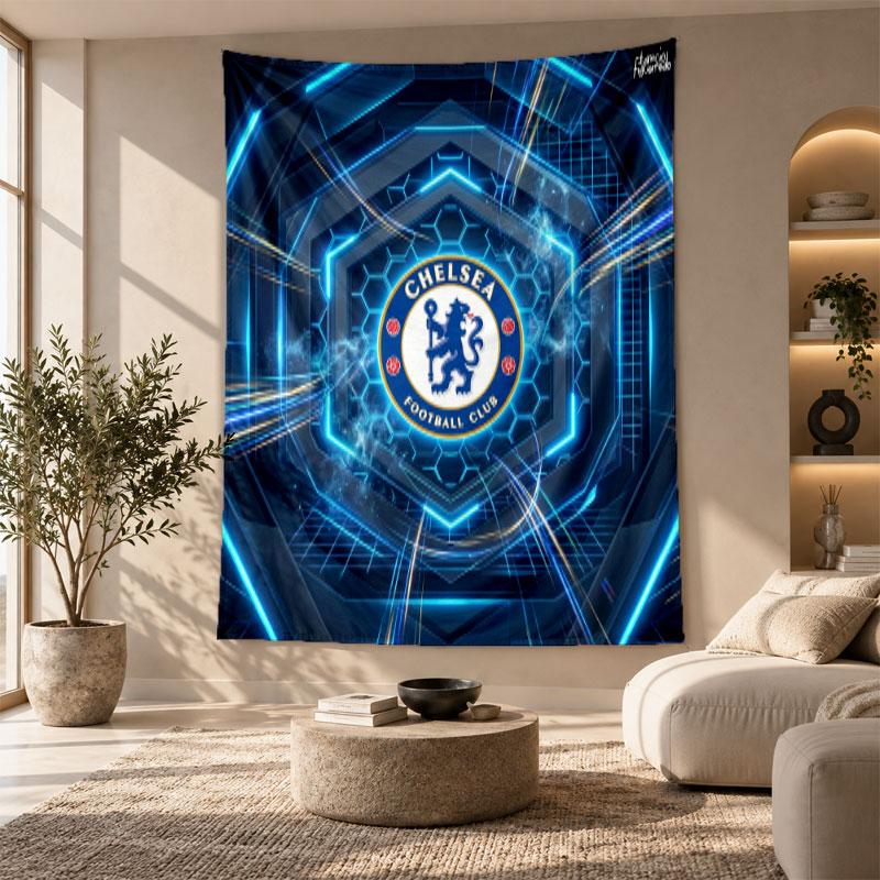 Decorative Tapestry,Chelsea FC Printed Wall Art, Lightweight Wall Hanging For Bedroom Background