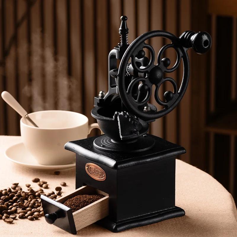 Retro Manual Coffee Grinder Portable Ferris Wheel Coffee Bean Grinder Professional Handmade Coffee Accessories