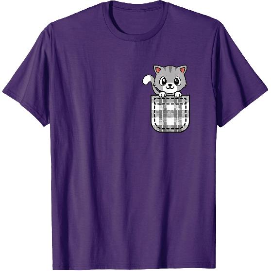 Funny Cat Pocket Kitten Lover Men Women Kids T-Shirt