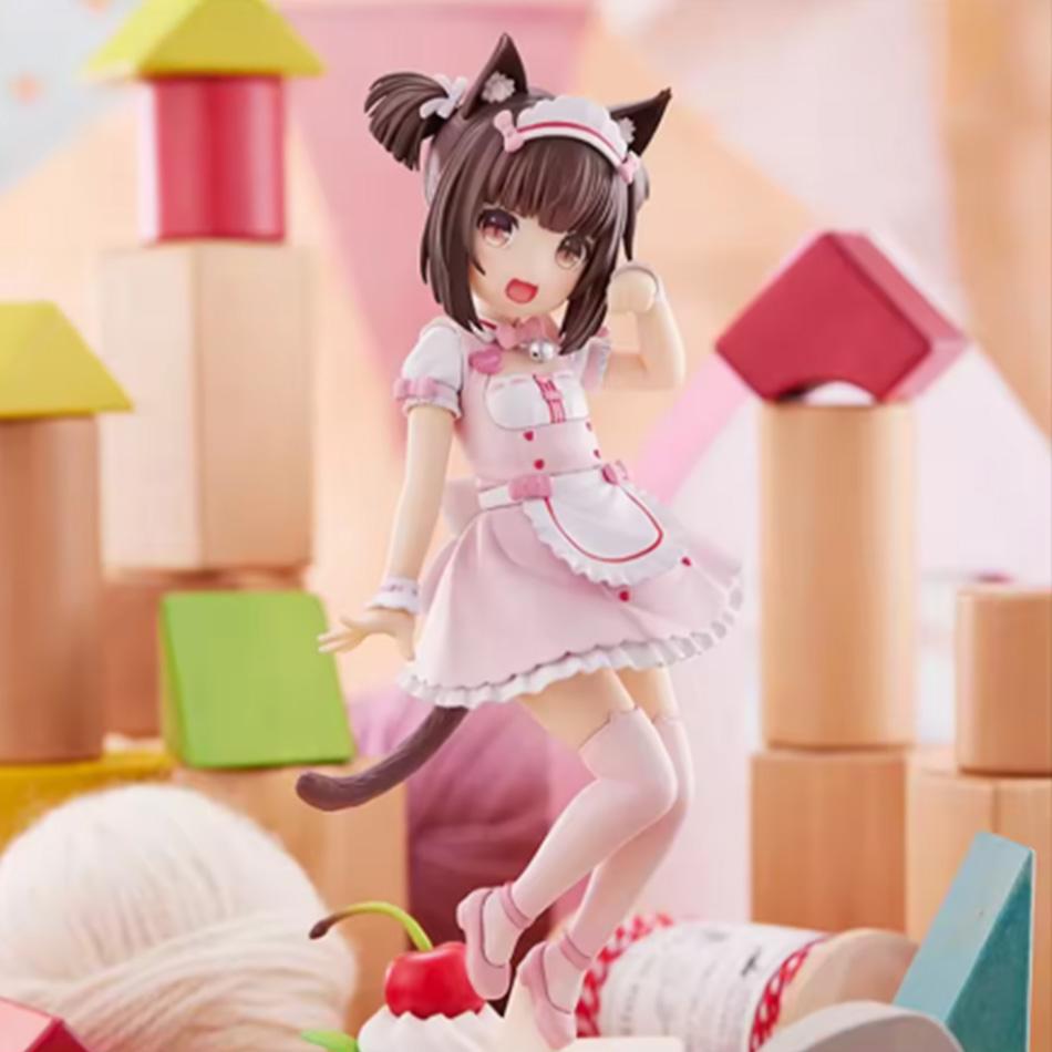 2 uds 18cm  figura de anime kawaii chica chocolate Linda figura de acción sirvienta vainilla colección de figuras modelo