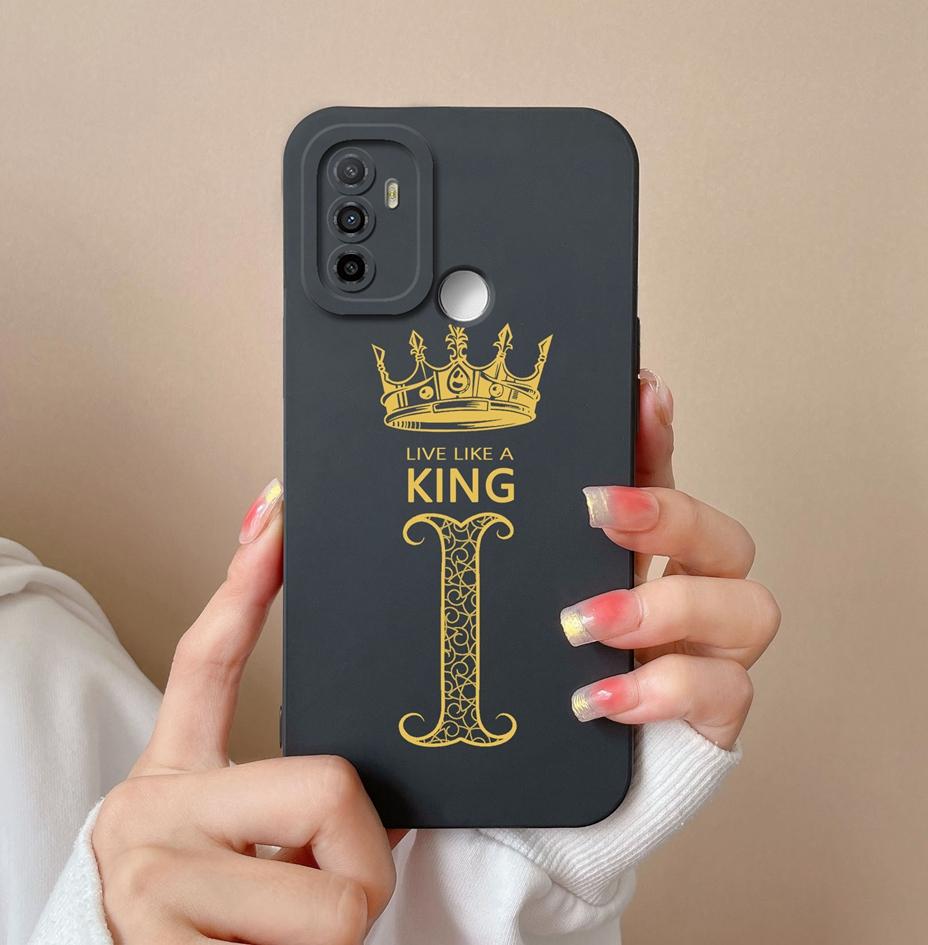 For OPPO F19 Pro+ F19S F9 F11 F15 F17 F5 F7 Case Cover Luxury Fashion Phone Bags Protective Matte Liquid Soft Silicone Crown Letters For OPPO Bumper