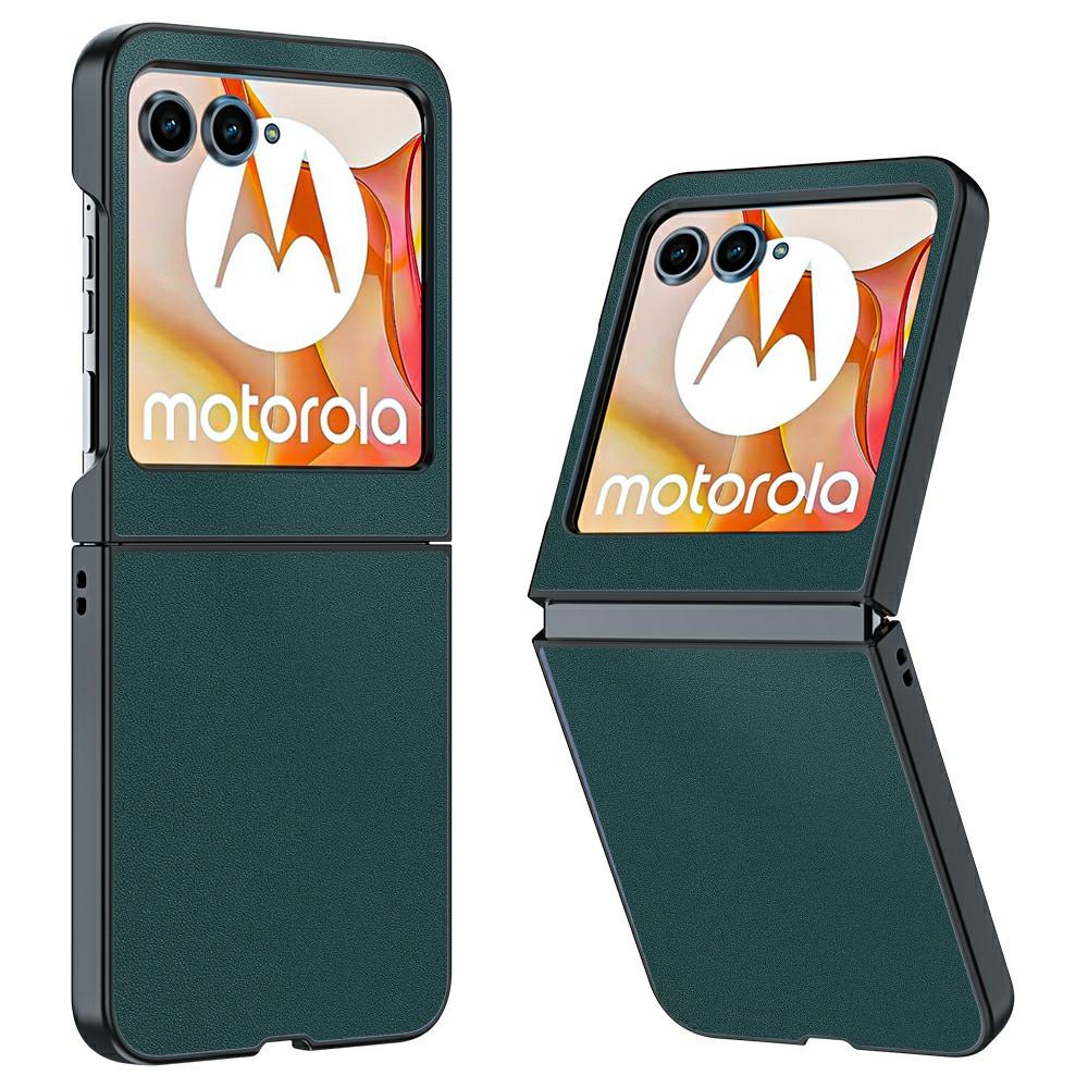 For Motorola Razr 60 Case Ultra Thin Leather Coated Hard PC Folding Phone Cover