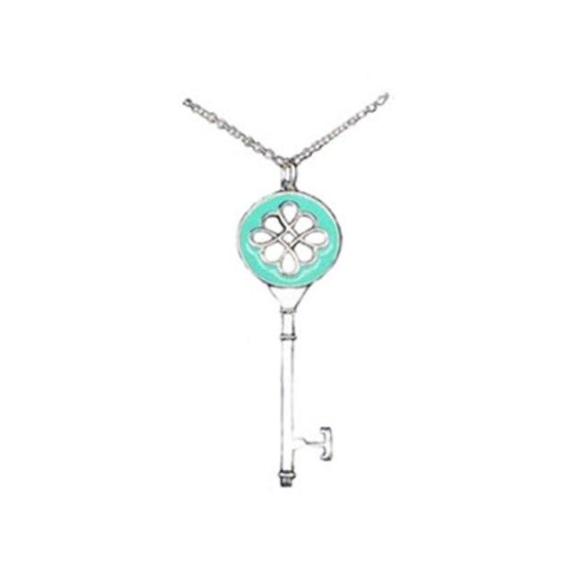 Original Brand Girl Necklace 925 Jewelry Sterling Silver Necklace Ladies Chain Key Short Necklace Pendant