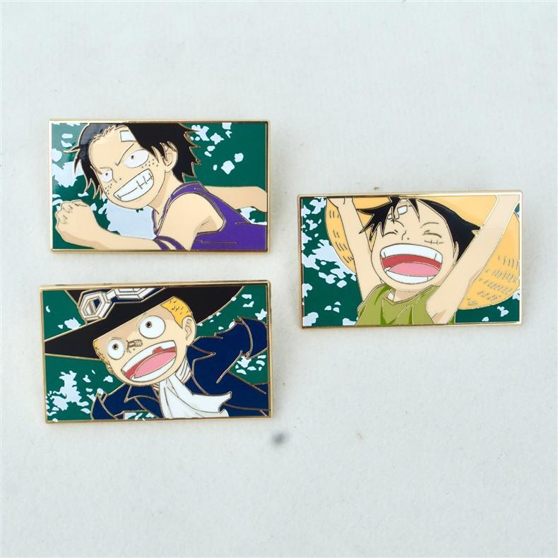 Anime One Piece Enamel Pin Monkey D Luffy And Roronoa Zoro Cartoon Brooches Men Women's Backpack Briefcase Lapel Badges