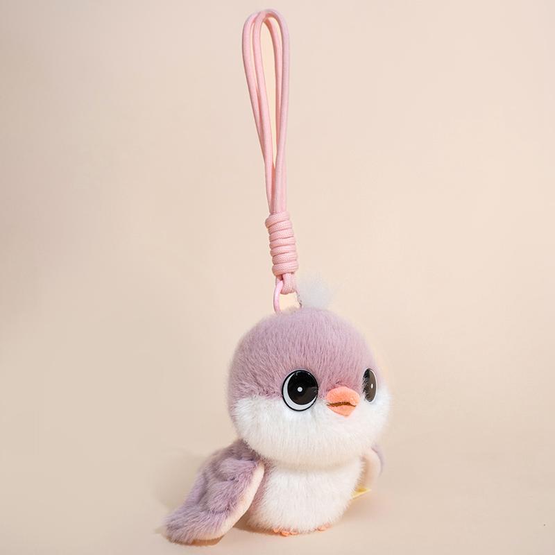Cartoon Sparrow Plush Toy Stuffed Fat Round Birds Animal Doll Gentle Adorable Bird Pendant Key Chain Sweet Gifts Car / Bag Decor