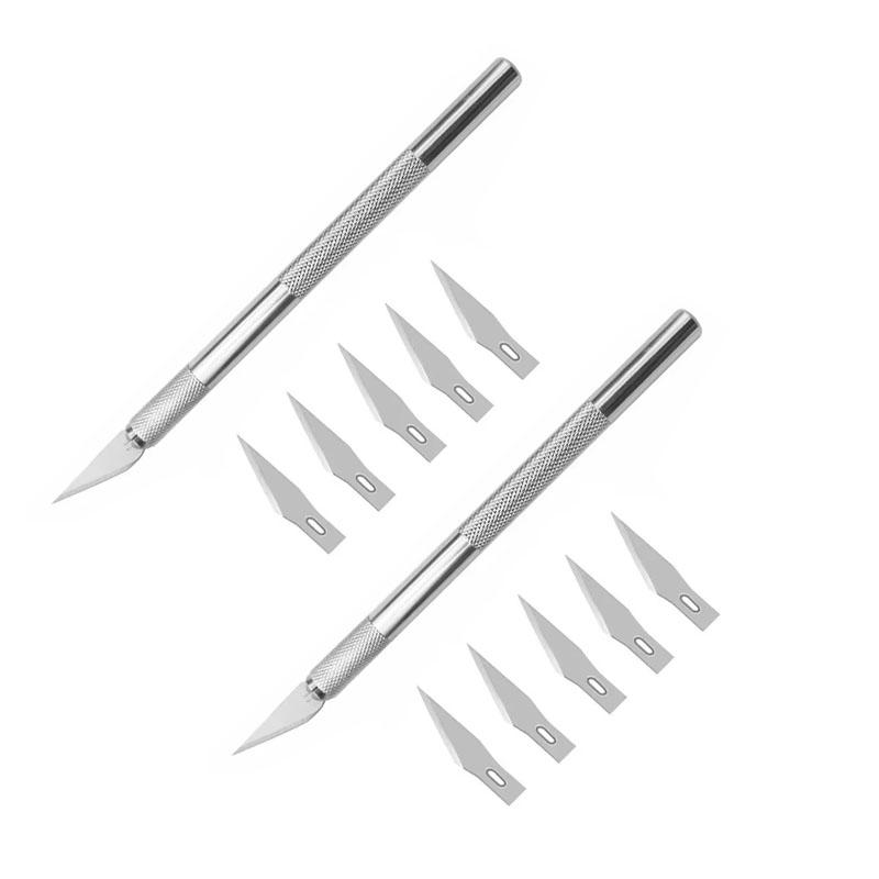 1/2/3/4/5/6 Set Anti-Rutsch Metall Skalpell Messer Werkzeuge Kit Cutter Gravur Bastelmesser für Mobiltelefon DIY Reparatur Handwerkzeuge