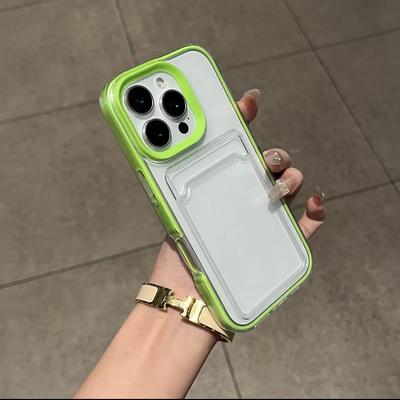Luxus Kartenetui Transparente Handyhülle Für iPhone 11 12 13 14 15 16 Pro Max Plus X Xs XR Klare Stoßfeste Bumper Hülle