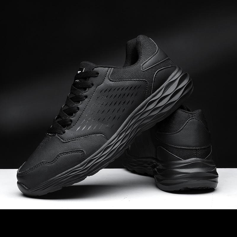 Mens Sports Shoes New Lightweight Snug Leather Casual Sneakers Retro Trendy Anti Slip Training Flat Running Shoes for Man