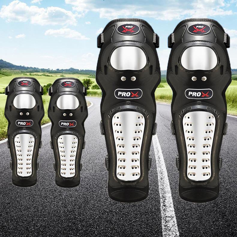 Stainless Steel Motorcycle Protective Gear: 4-Piece Set with Knee and Elbow Pads