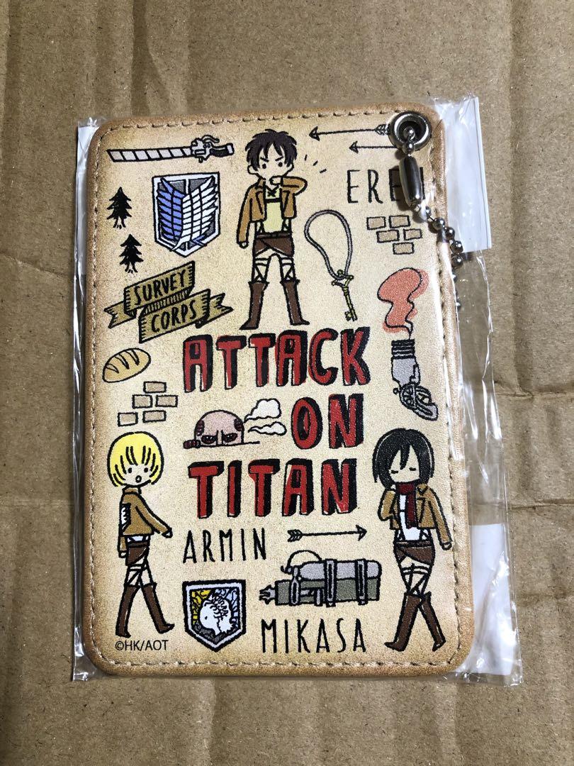 

[USED] Attack on Titan Pass Case Eren Mikasa Armin Design