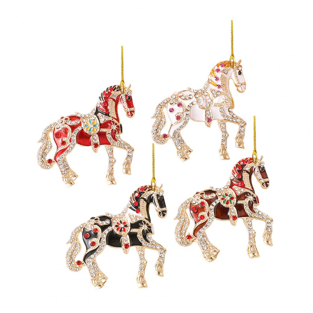 Horse Christmas Ornament Christmas Tree Horse Decoration Elegant Rhinestone Horse Ornament with for Christmas for Lovers