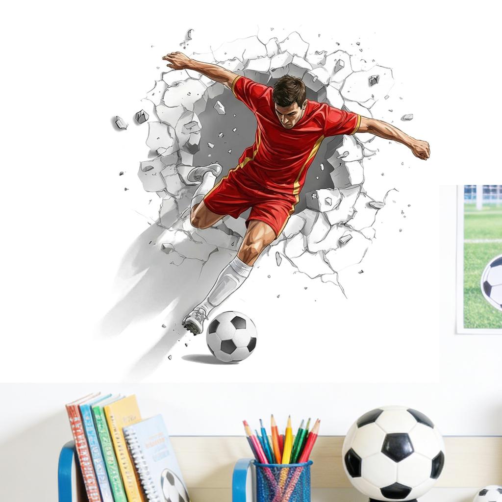 Soccer Theme Wall Decal For Bedroom Living Room Sports Home Wall Decoration