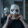 Accessori Costumi Esorcista Spettrale Maschera di Halloween, Faccia in Lattice Jack a Doppio Strato Sinistra Maschere Horror Realistiche Copricapo per Festa, Cosplay Spaventoso