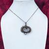 Silver Sheen Obsidian Pendant Copper Wire Wrapped Unique Jewelry Gemstone Pendant