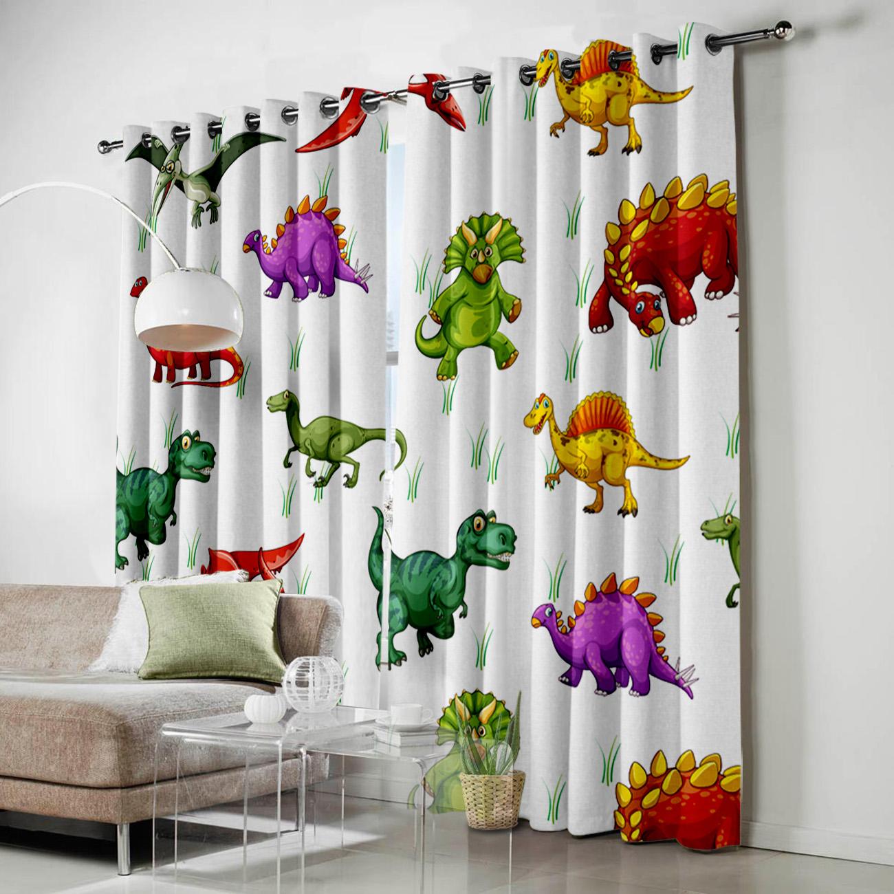 Мультфильм животное милый динозавр оконная занавеска детская спальня шторы домашние шторы — фото 4