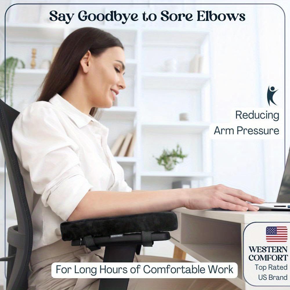 1pc Memory Foam Armrest Pads, Universal Elbow Support Cushion for Office Chair, Arm Pressure Relief Covers for Desk Chairs Home