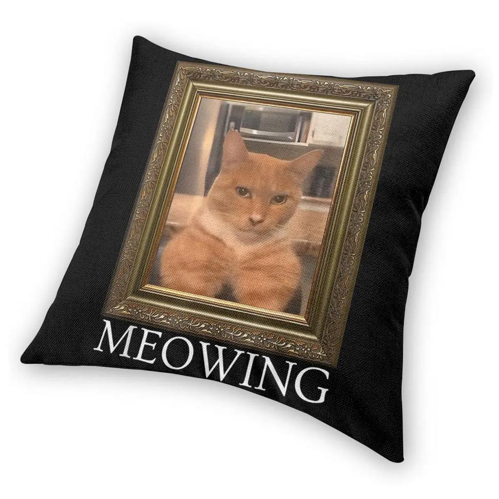 Divertente Gatto Miagolante Meme Federa Stampata Poliestere Copricuscino Decorativo Coprifodera Cuscino da Lancio Copertura per Cuscino Auto All'Ingrosso ''