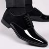 Mens Formal Business Leather Shoes Lightweight Trendy Low Cut British Pointed Toe Wedding Groom Shoes