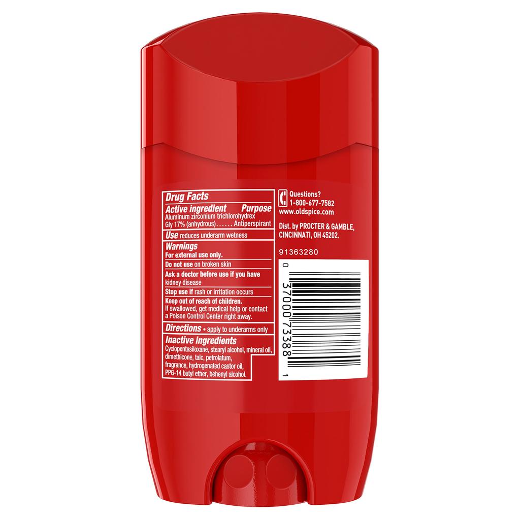 Old Spice Red Antiperspirant and Deodorant Invisible Solid Oz Men's Collection, Captain, 2.6