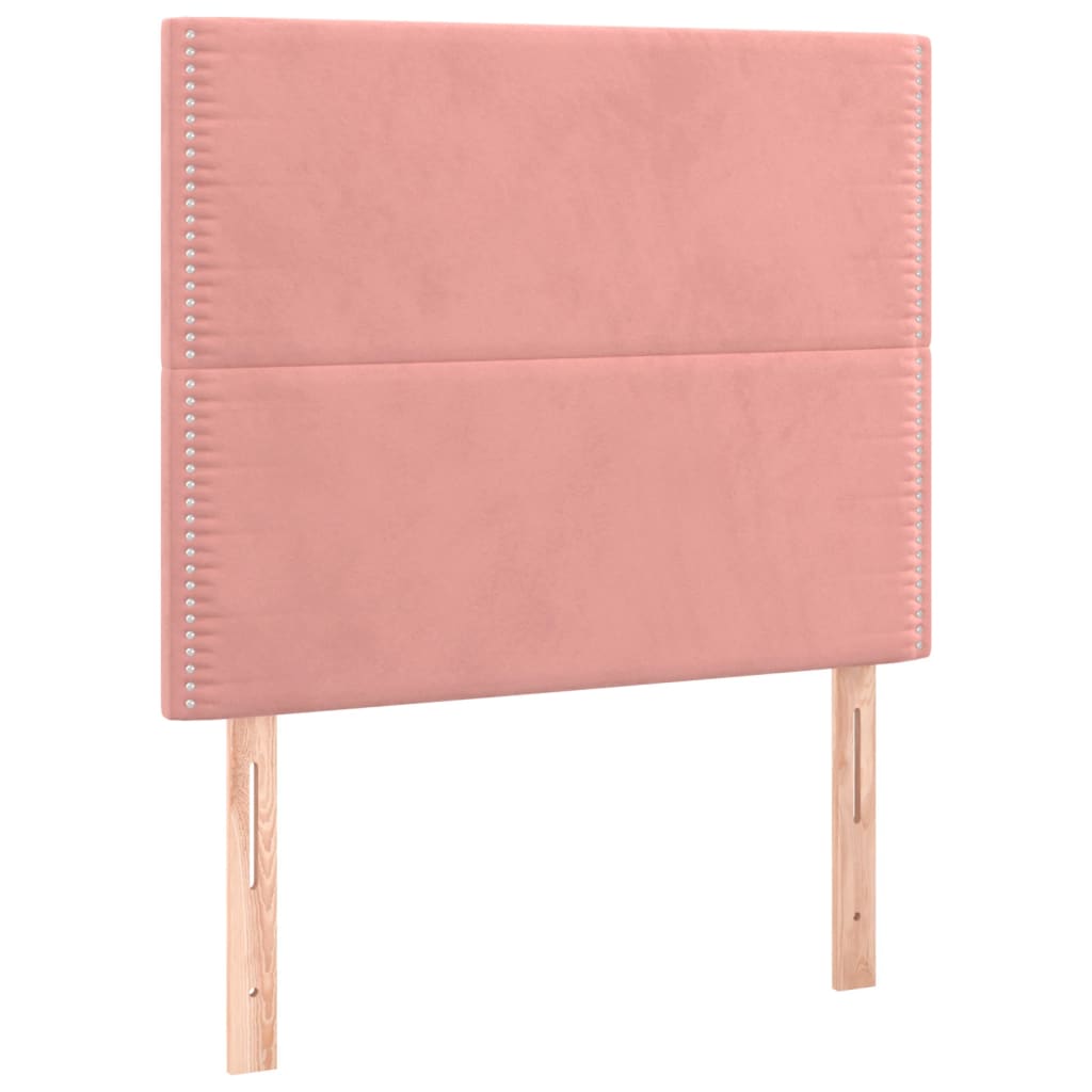 Box Spring Bed with Mattress Pink 80 x 200 cm Velvet