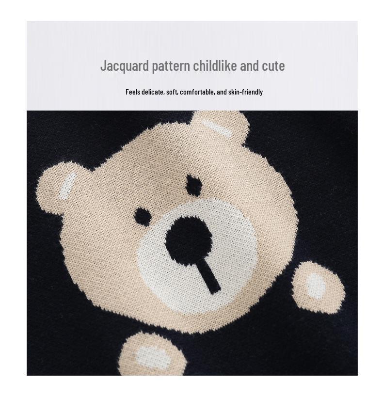 Nordic Little Bear Knitted Romper & Wool Harem Pants for Baby Boys - Autumn/Winter Wear