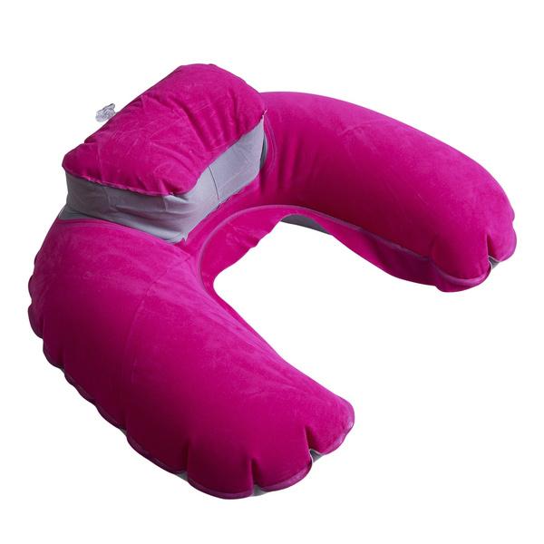 Inflatable U-Shaped Travel Neck Pillow with Cushioned Support