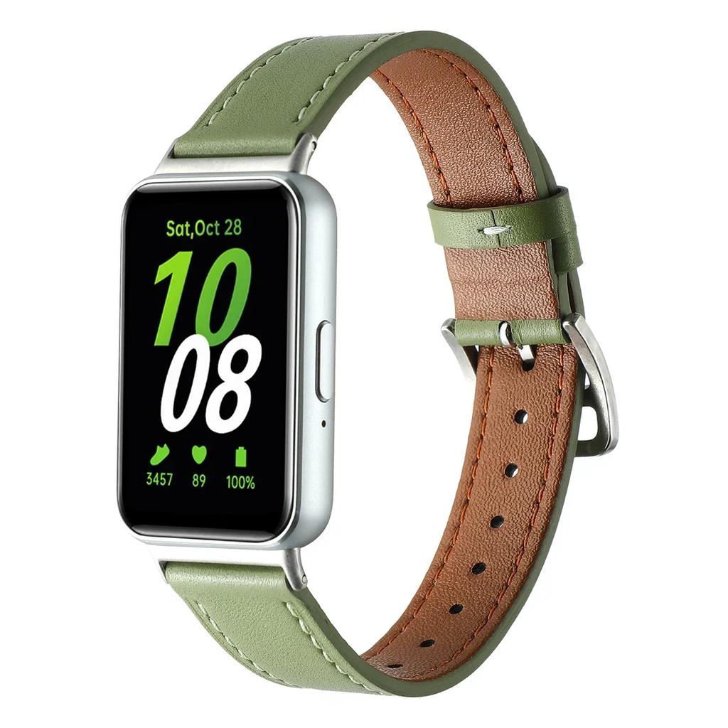 Correa de Cuero Genuino Para Samsung Galaxy Fit 3 Correa de Reloj Accesorios Reemplazo Correa de Muñeca Para Galaxy Fit 3 Pulsera correa