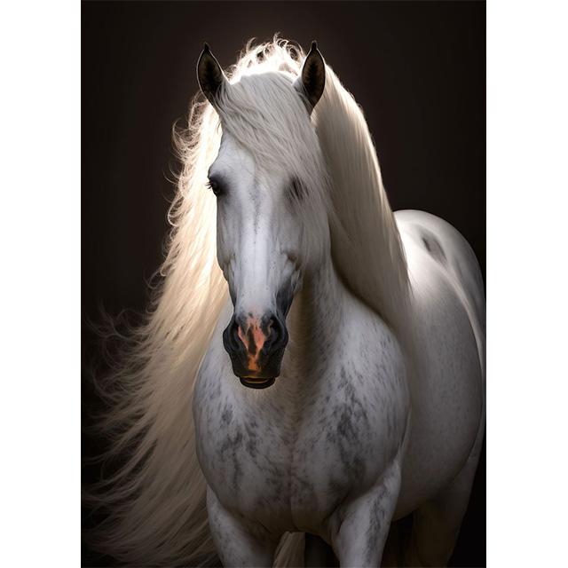 Black And White Wild Horse Wild Animal Prints Poster Canvas Painting Modern Wall Art Picture Living Room Bedroom Home Decoration