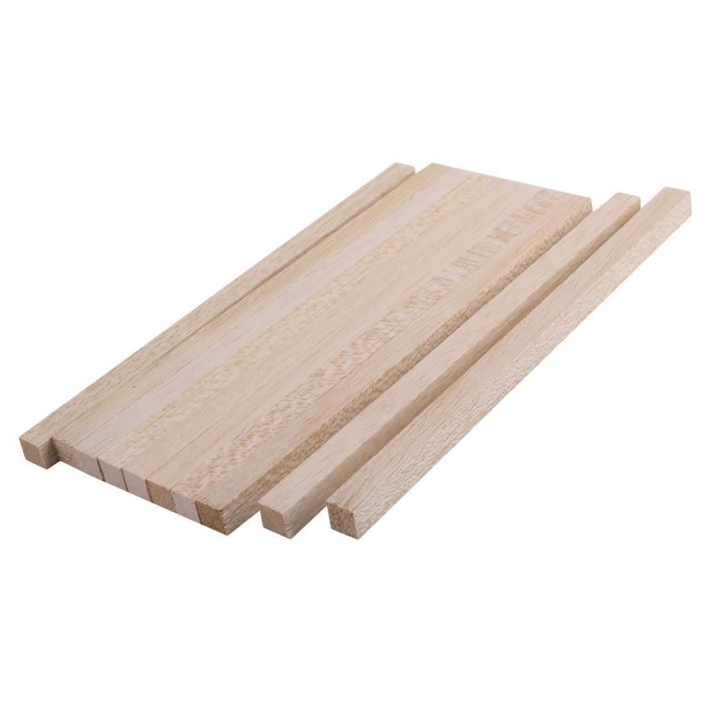 10x Wooden Sticks Smoothed Cuboid Balsa Wood Modelling Rod Kids Hobby DIY 20cm