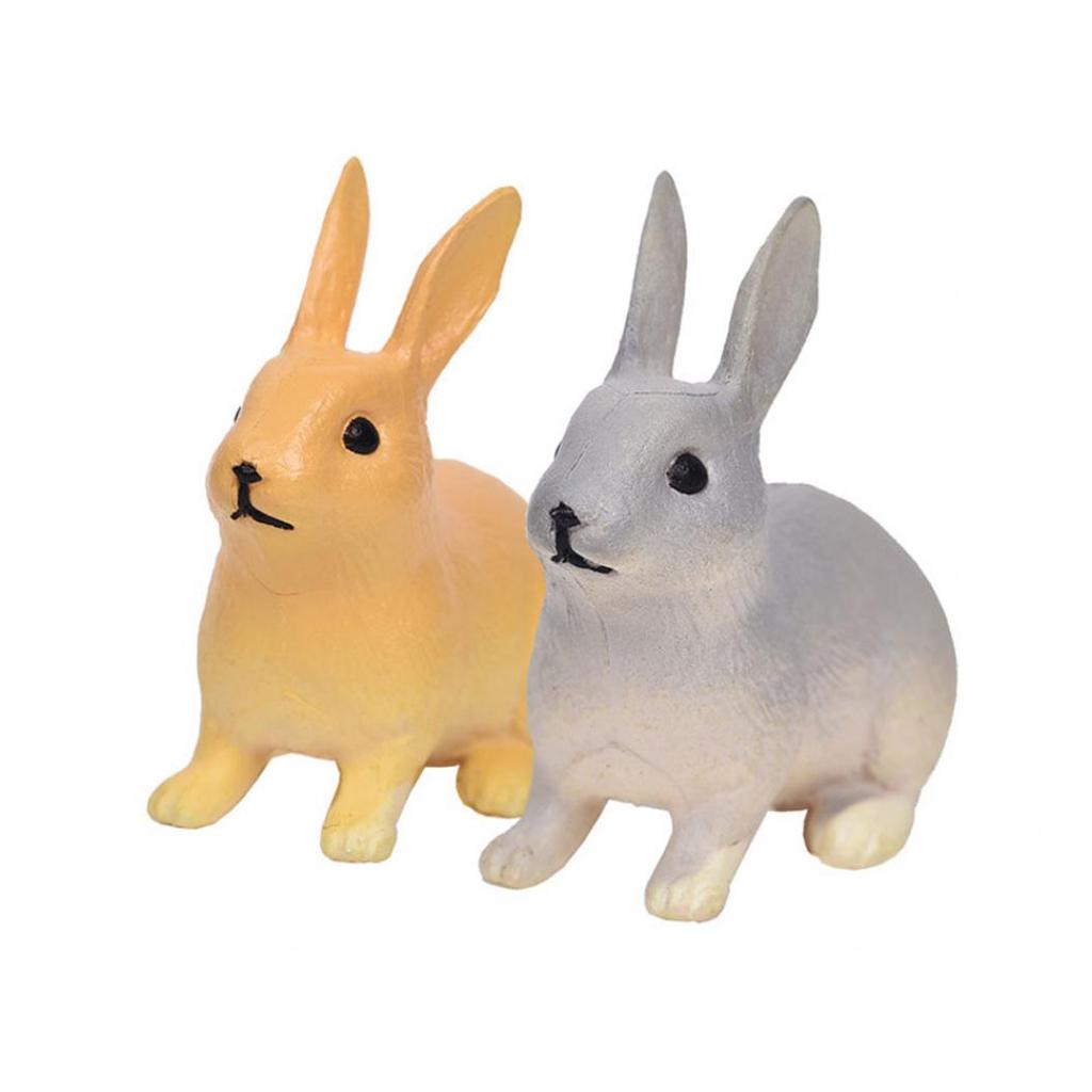 2Pcs Rabbit Ornament Miniature Figurine Fairy Garden Terrarium Landscape Decor MIT