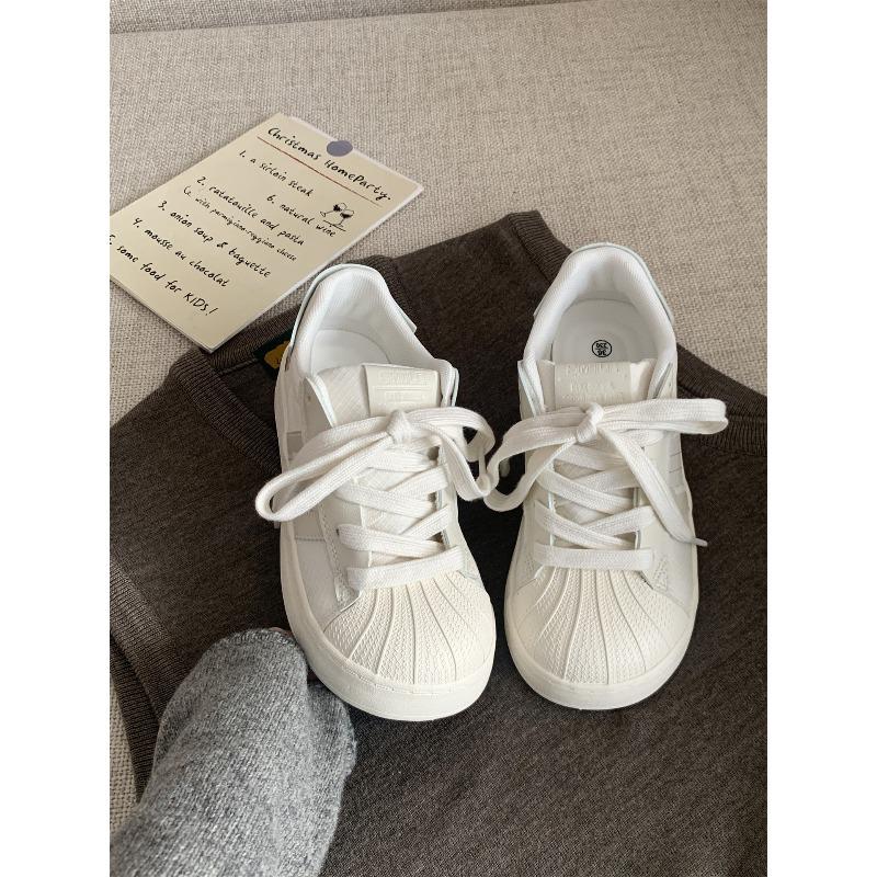 Retro shell head little white shoes women's 2 new versatile lace-up casual sports board shoes