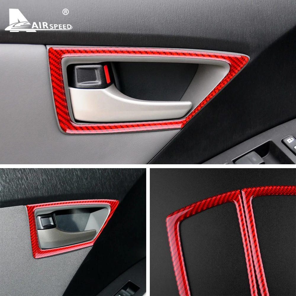Real Soft Carbon Fiber for Toyota Prius 2010 2011 Accessories Interior Trim LHD RHD Car Side Inner Door Handle Frame Sticker