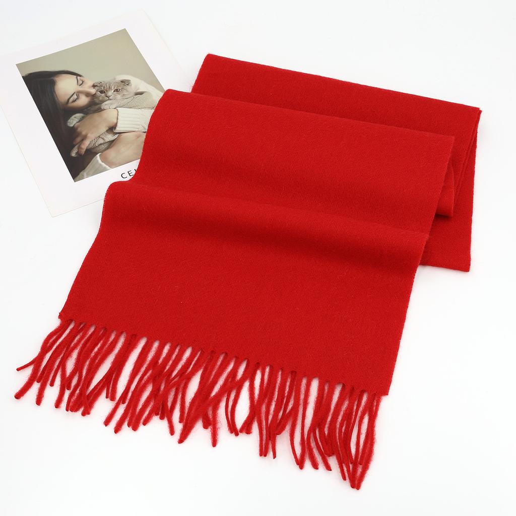 100% Wool Scarf For Women Men Winter Autumn Australia Cashmere Scarf  Design Solid Color Tassel Shawl Pashmina Warm