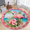 Pink Flamingo Round Rug Non-Slip Machine Washable Rug Home Decoration Bedroom Living Room Use