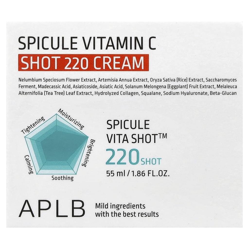 APLB Spicule Vitamin C Shot 220 Cream, 55ml (1.86 Fl Oz)