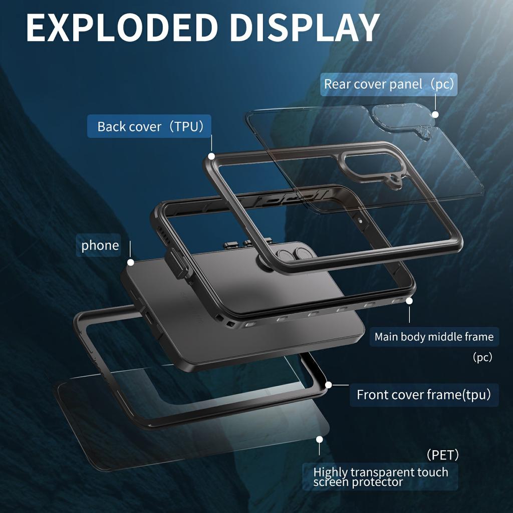 REDPEPPER A Series For Samsung Galaxy A55 5G Anti-fall Case Waterproof Built-in Screen Protector Underwater